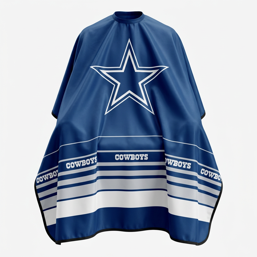Blue cape with star logo and 'Cowboys' text on a white background